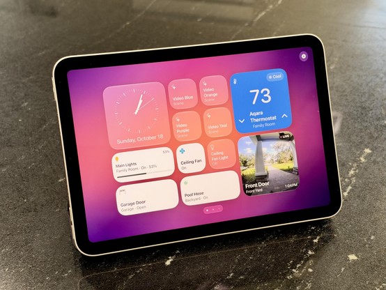 iPad mini showing home widgets on a mysterious app 👀