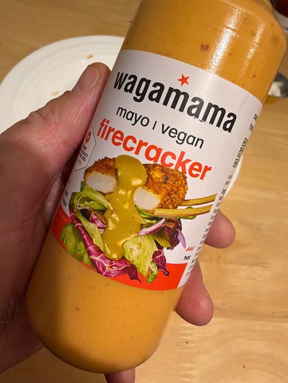 A bottle of firecracker mayo made by Wagamama
